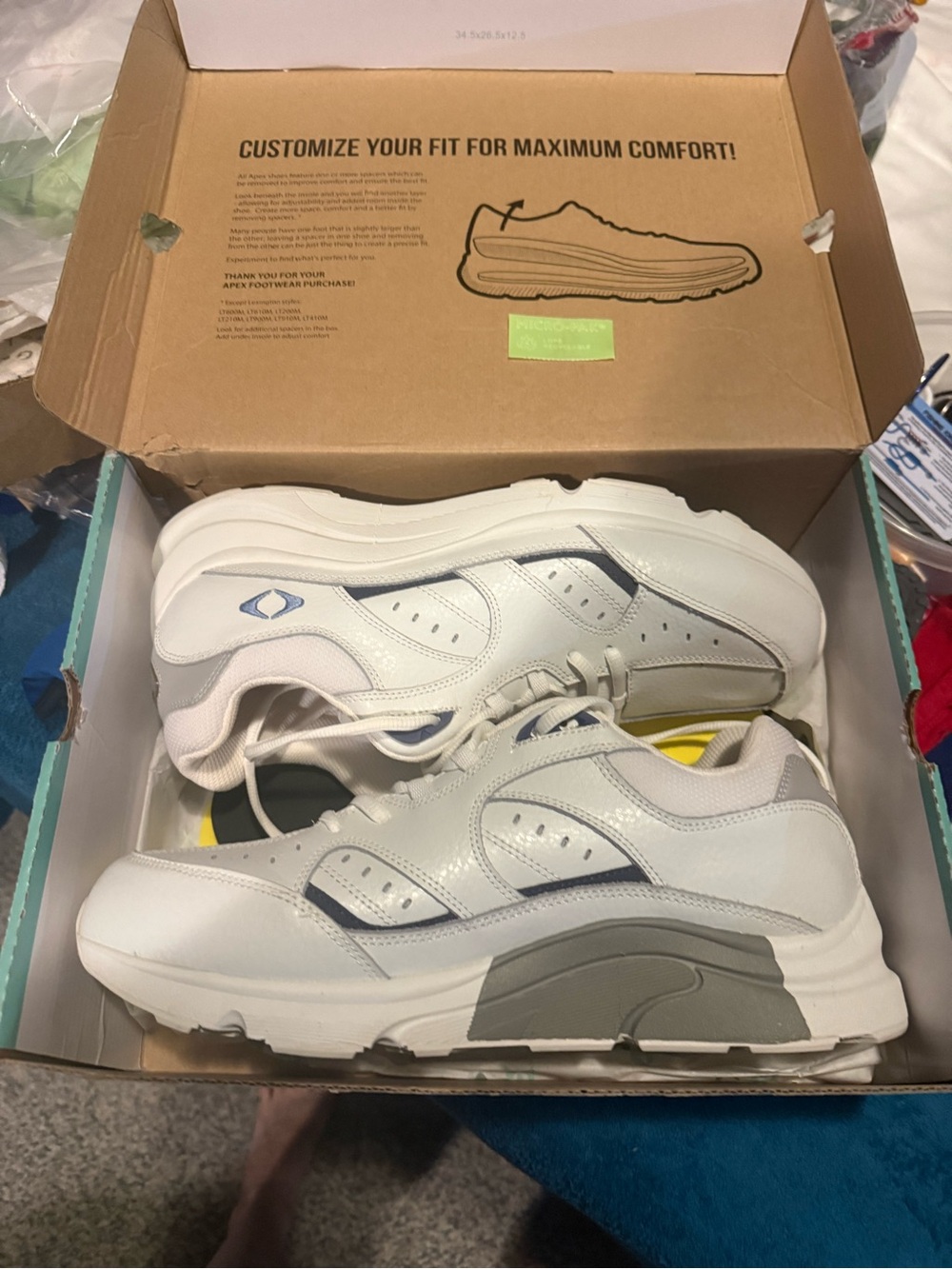 White leather Athletic Sneakers with Grey Accents size 13 wide say women's ??